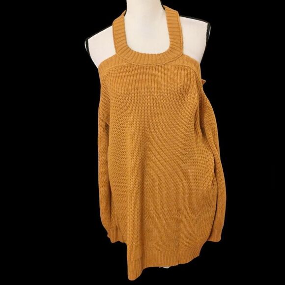 Oversized knit cold shoulder sweater - Picture 4 of 8